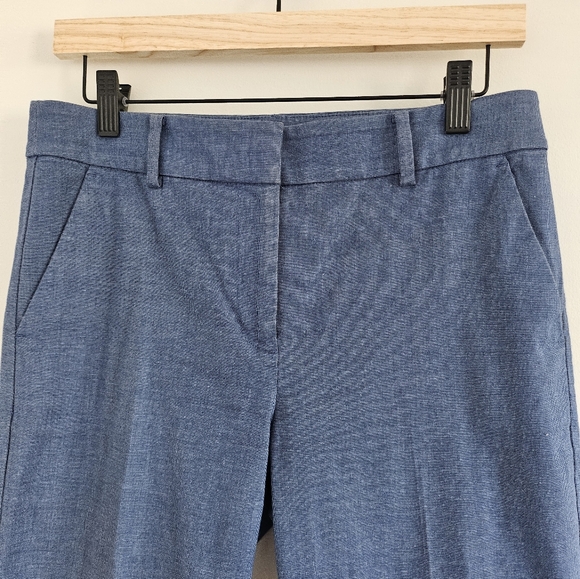 LOFT Riviera Slim Blue Ankle Pants Size 2 Cotton Stretch Tailored Work Pants - Picture 6 of 12